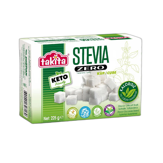 تاكيتا® مُحلي ستيفيا زيرو كيوب (أبيض) 225 جرام